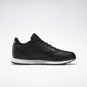 Adidasy Dziecięce Reebok Classic Leather Czarne/Białe/Głęboka Zielone Żółte PL 76LMKIZ